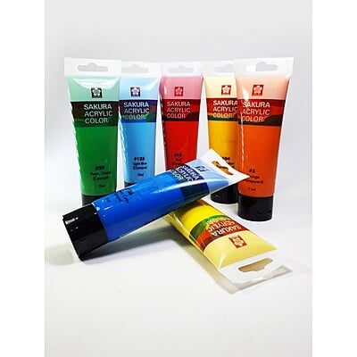 SAKURA ACRYLIC COLOR, 75ML TUBE, SET OF 5