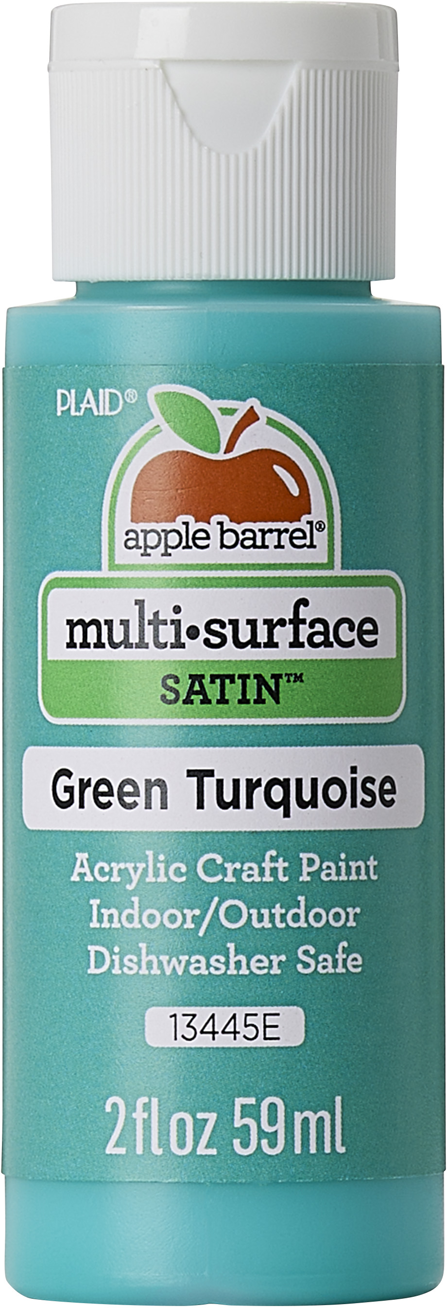 Apple Barrel Multi-Surface Acrylic Craft Paint, Satin Finish, White, 2 fl oz