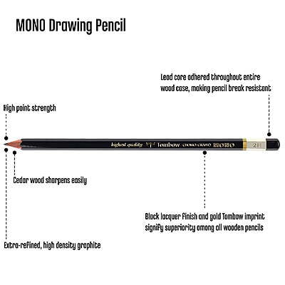 TOMBOW MONO GRAPHITE PENCILS, 12 PENCILS IN LUXURY CASE