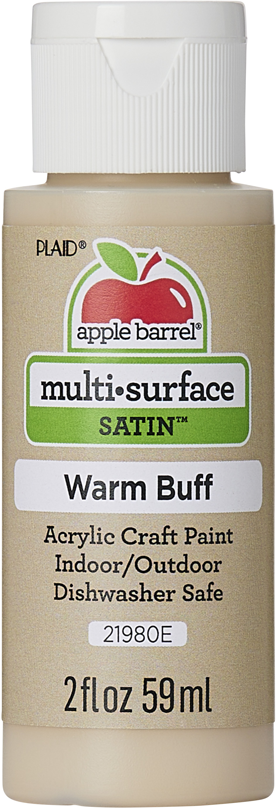 Apple Barrel Multi-Surface Acrylic Craft Paint, Satin Finish, Warm Buff, 2  fl oz 