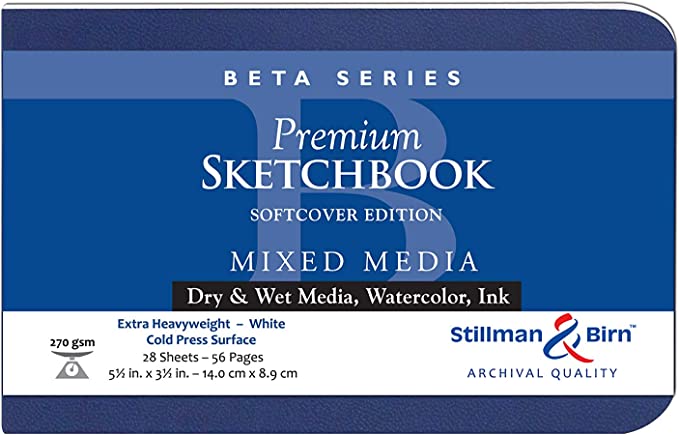 Stillman & Birn Beta Series Wirebound Sketchbook, 9 x 12, 270 GSM (Extra  Heavyweight), White Paper, Cold Press Surface