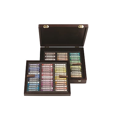 ROYAL TALENS REMBRANDT SOFT PASTEL SET, FULL PASTELS, SET OF 90 PORTRAIT COLORS IN WOODEN TRAVEL CASE