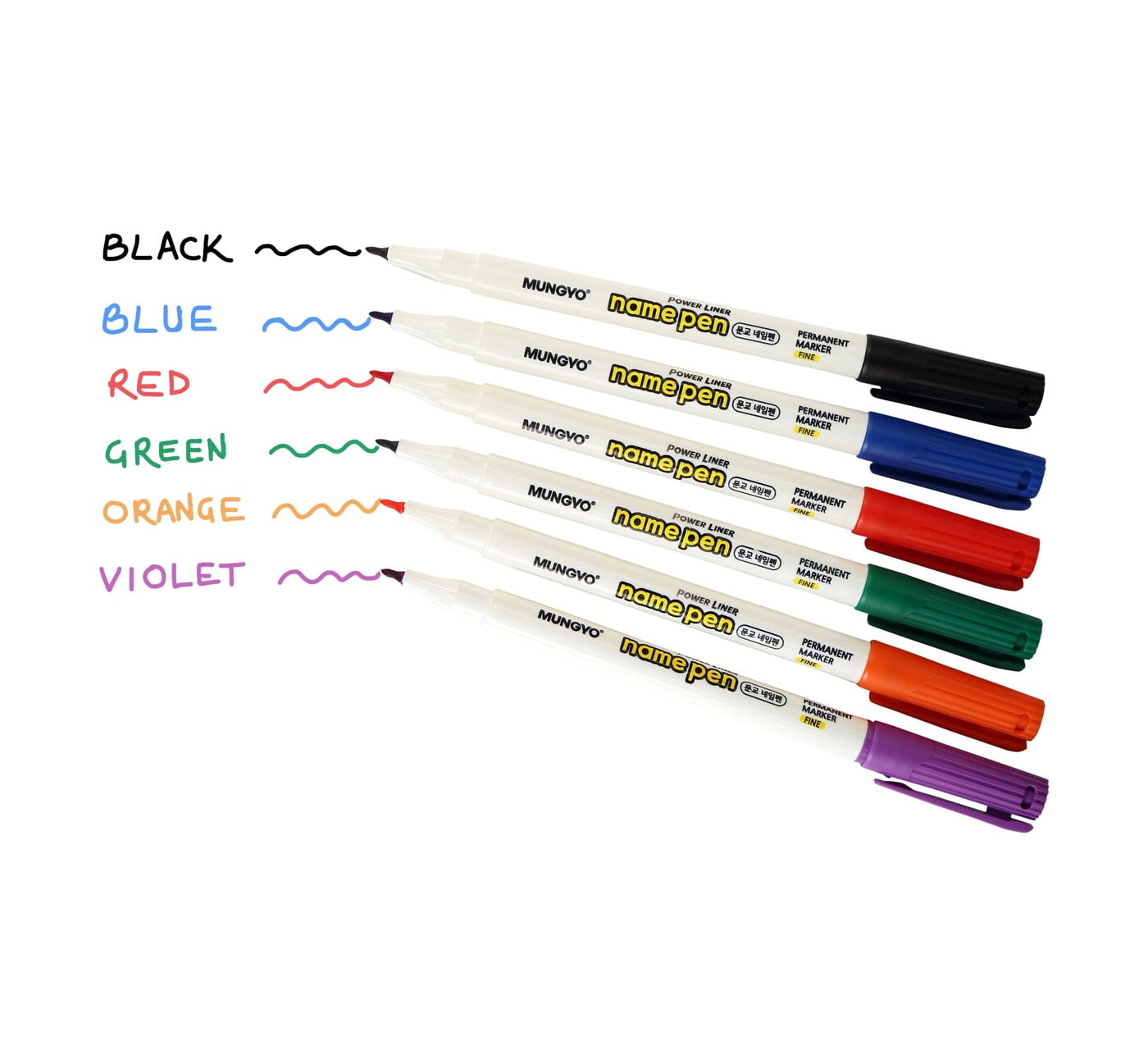 MUNGYO NAME PEN, 1.0MM FINE POINT PERMANENT MARKER, SET OF 6 ASSORTED