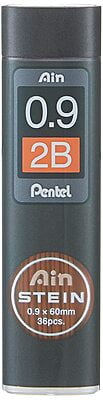 PENTEL AIN STEIN HI-POLYMER LEADS, 0.9MM, 1 TUBE 0F 36 LEADS, 2B