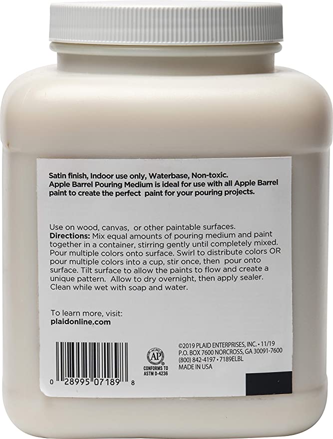 APPLE BARREL MEDIUMS, POURING MEDIUM 64 OZ. APPLE BARREL MEDIUMS, POURING MEDIUM 64 OZ.