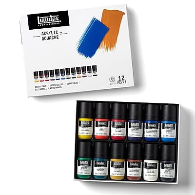 LIQUITEX PRO ACRYLIC GOUACHE 12X22ML SET ESSENTIALS 3699325