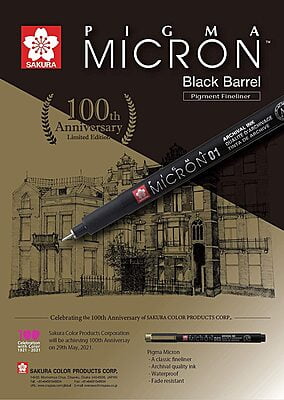 Sakura Pigma Micron Fineliner Pen, 100th Anniversary Limited Edition- Open Stock