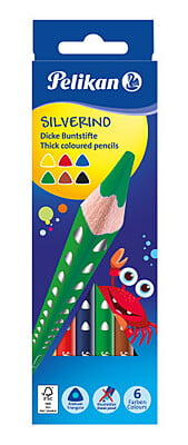 Pelikan SILVERINO Jumbo Coloured pencils in cardboard box