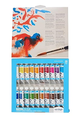 ROYAL TALENS VAN GOGH 10ML WATERCOLOR TUBE SET, CARDBOARD SET, 20 ASSORTED COLORS