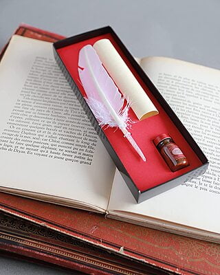 HERBIN MEDIEVAL WRITING SET, WHITE, 4CT HERBIN MEDIEVAL WRITING SET, WHITE, 4CT