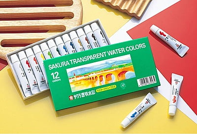 SAKURA TRANSPARENT WATERCOLOR, SET OF 12 ASSORTED COLORS