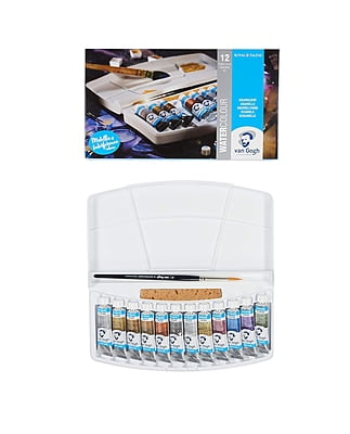 ROYAL TALENS VAN GOGH 10ML WATERCOLOR TUBE SET, PLASTIC TRAVEL SET, 12 SPECIALTY COLORS