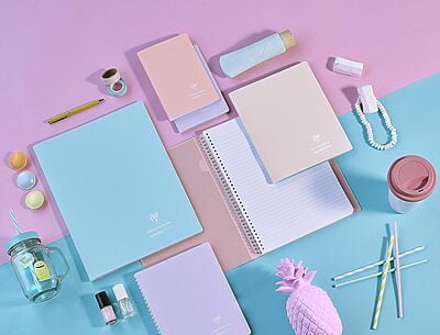 Clairefontaine KOVERBOOK Blush Pastel Color Stapled Notebooks, 90gsm, 96 pages, Lined Clairefontaine KOVERBOOK Blush Pastel Color Stapled Notebooks, 90gsm, 96 pages, Lined