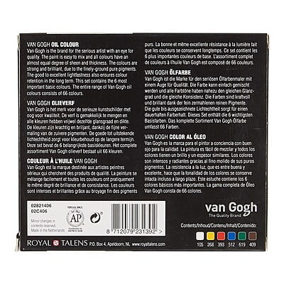 ROYAL TALENS VAN GOGH 20ML OIL COLOR BOX, STARTER SET OF ASSORTED 6 COLORS