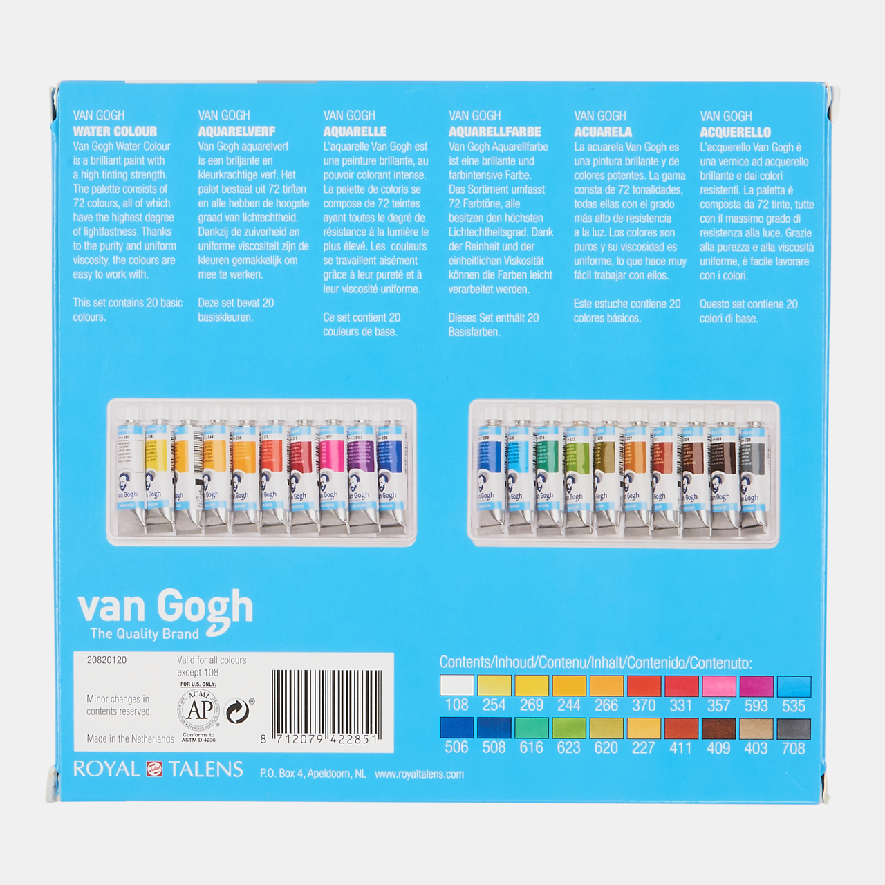 VAN GOGH WATERCOLOR PAINT SET