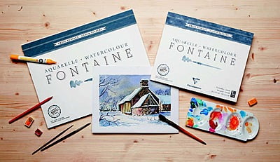 CLAIREFONTAINE FONTAINE 100% COTTON, 300GSM CLOUD TEXTURE WATERCOLOR PAPER