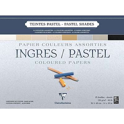 CLAIREFONTAINE INGRES PASTEL PAPER, 130GSM, 25 SHEETS