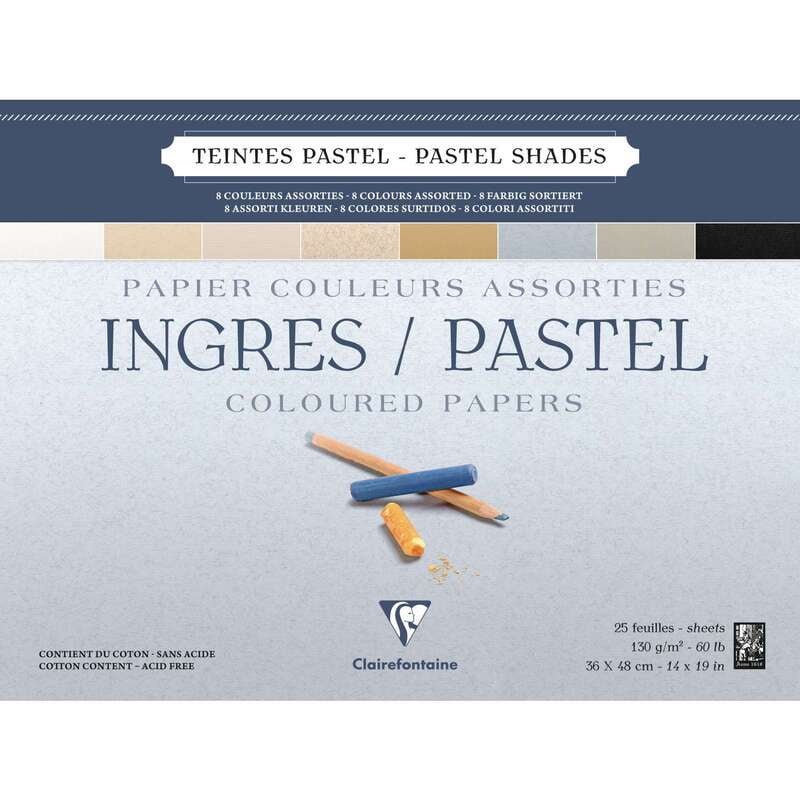CLAIREFONTAINE INGRES PASTEL PAPER, 130GSM, 25 SHEETS