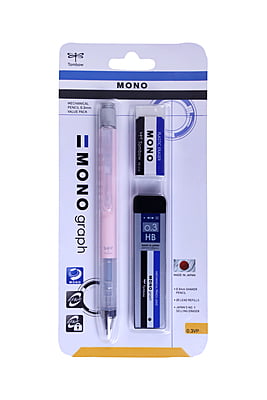 TOMBOW  MECHANICAL PENCIL MONO GRAPH PASTEL,0.3MM, CORAL PINK, VALUE PACK
