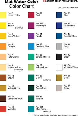 SAKURA MAT WATERCOLOR BOX, 5ML, SET OF 12 ASSORTED COLORS SAKURA MAT WATERCOLOR BOX, 5ML, SET OF 12 ASSORTED COLORS