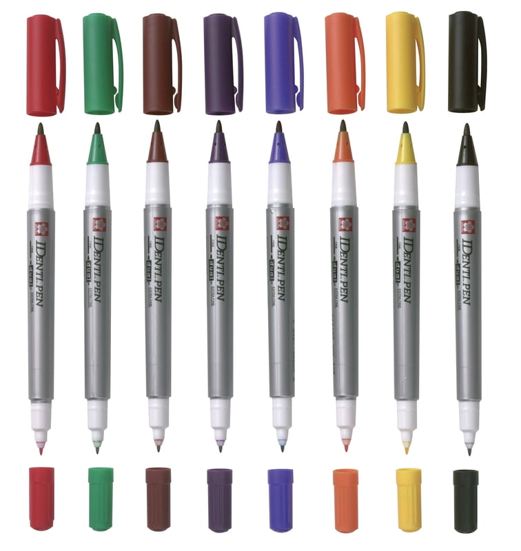 SAKURA IDENTIPEN PERMANENT MARKERS, TWIN TIP, SET