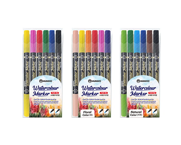 MUNGYO WATERCOLOR MARKER TWIN TIP SET