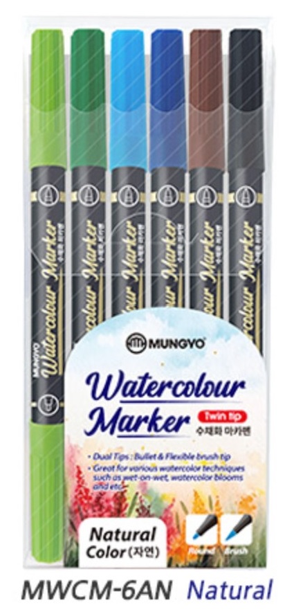 MUNGYO WATERCOLOR MARKER TWIN TIP SET