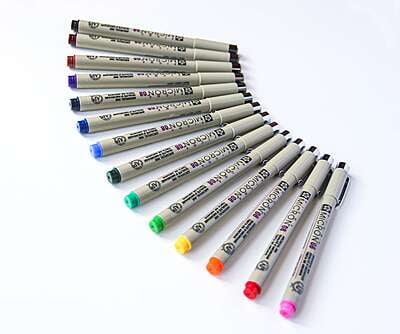 Sakura Pigma Micron Ink Pens Set of 6 Colors 005 0.20mm Great for Coloring,  Bible Study Pens, Inductive Bible Study 