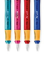Pelikan Penna Stilografica Junior Rosa - Pennino A Per Destrorsi, Con Cartuccia Blu Reale, Made In Germany - 4