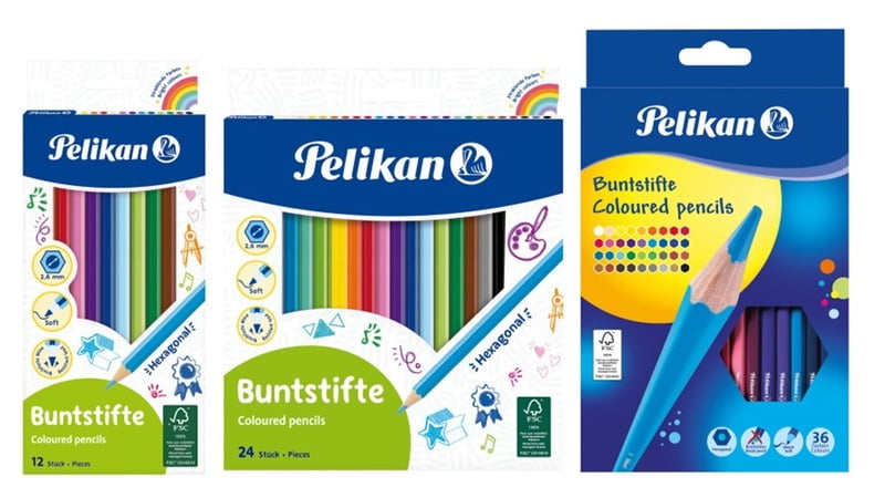 Pelikan Coloured pencils, 3 mm lead, hexagonal, laquered wood - Cardboard box