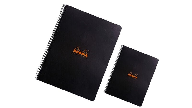 RHODIA WIREBOUND NOTEBOOK (SIDEBOUND)- BLACK