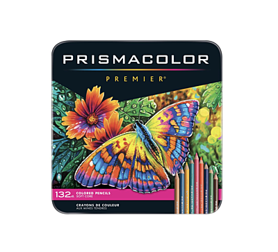 PRISMACOLOR PREMIER PENCILS, SET OF 132 ASSORTED COLORS IN TIN PRISMACOLOR PREMIER PENCILS, SET OF 132 ASSORTED COLORS IN TIN