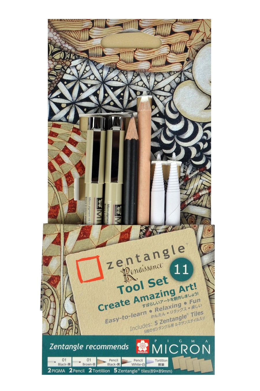 Sakura Zentangle Renaissance Tool Set - 12 Piece Drawing & Tangling Kit