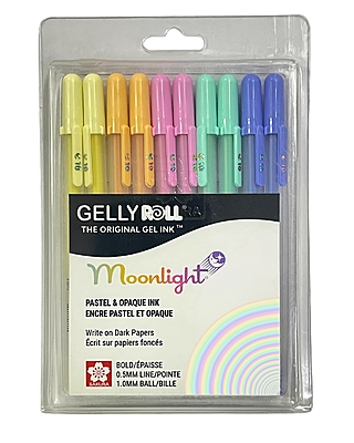 SAKURA GELLY ROLL MOONLIGHT PASTEL AND OPAQUE COLOR PACK OF 10 PENS