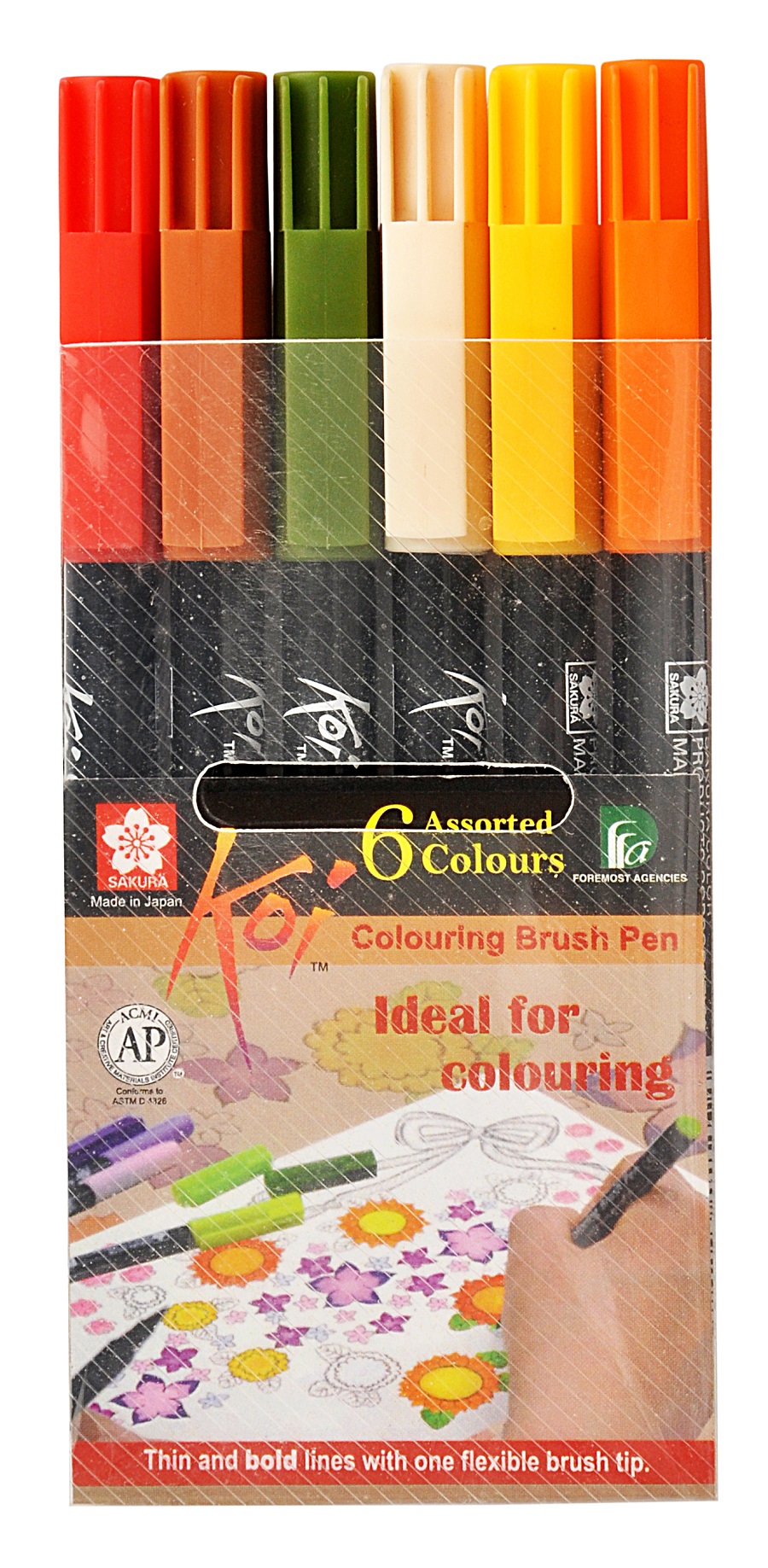 Koi Coloring Brush Pen Set of 12