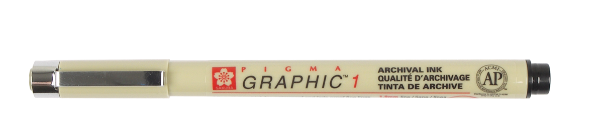 SAKURA PIGMA GRAPHIC 1 PEN, 1.0MM LINE WIDTH, BLACK