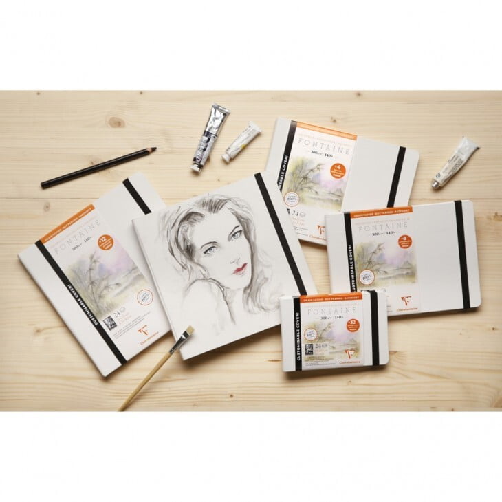 CLAIREFONTAINE FONTAINE 100% COTTON, 300GSM HOT PRESSED WATERCOLOR PAPER CLAIREFONTAINE FONTAINE 100% COTTON, 300GSM HOT PRESSED WATERCOLOR PAPER