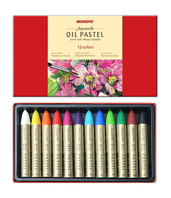 MUNGYO AQUARELLE OIL PASTEL, SET OF 12 ASSORTED COLORS