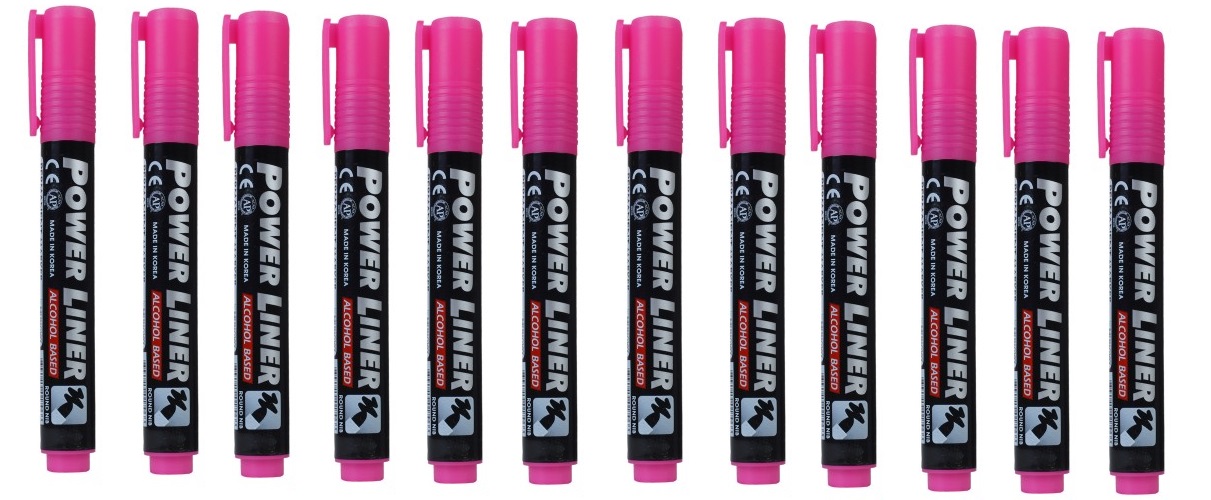 MUNGYO PERMANENT MARKERS, 1DOZ., PINK