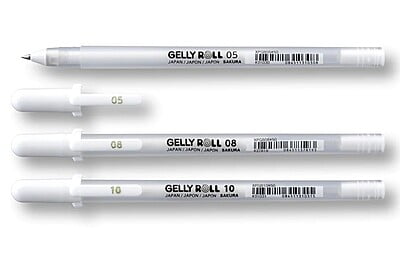 SAKURA GELLYROLL WHITE GEL INK ROLLERBALL PEN